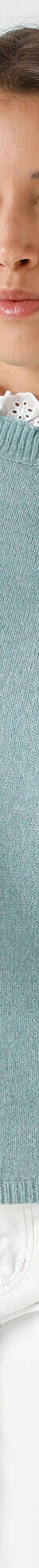 Pull effet 2-en-1, détails broderie anglaise (bleu acier) Pull effet 2-en-1, détails broderie anglaise (bleu acier)